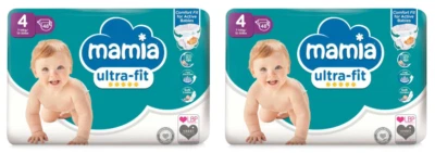 Mamia Ultra-Fit Size 4 Maxi Nappies 96 Pack 7-14kg Baby Diapers