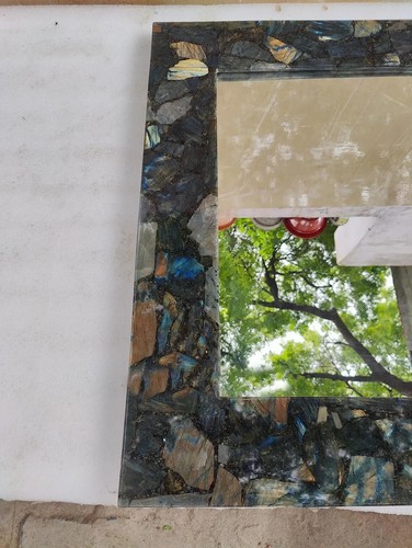Labradorite Crystal Mirror, Crystal Mirror, Luxury Mirror Bathroom Wall Decor - Picture 6 of 10