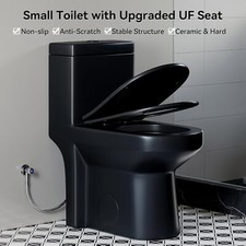 Elongated One Piece Toilet with soft close Seat Matte Black 12'' Rough-In