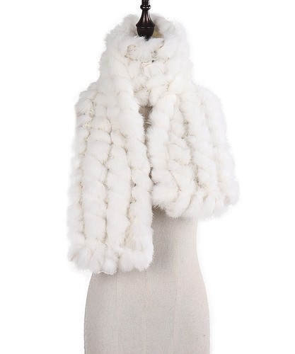 New Women's 100% Real Rabbit Fur Scarf Knitted Neck Warm Collar Scarves Wraps - Imagen 30 de 33