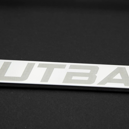 One Outback Laser Engraved Stainless Steel License Plate Frame Chrome Screw Cap - Picture 3 of 12