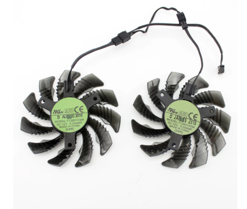 Cooler Fan T128010SM For Gigabyte GTX 960 GV-N960OC GPU Card PLD08010S12H - Picture 4 of 16