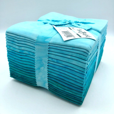 Java Batiks Turquoise Blue.Batik 20 Fat Quarters Fabric 18 x 22 FQ-MARTURQ