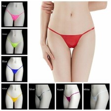 Women Faux Leather Thongs G String T Back Low Waist Briefs Underwear Panties Red