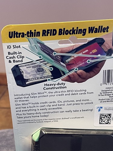 Slim Mint UltraThin RFIDBlocking Wallet ASSEENONTV ID Theft Protection***NEW*** - Picture 8 of 11