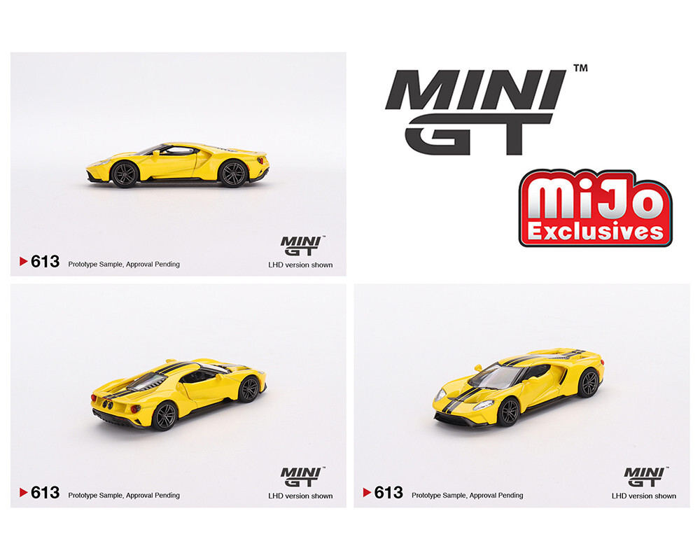 Mini GT 1:64 Ford GT Triple Yellow Diecast Model in Blister