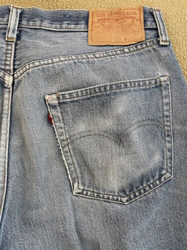 Vintage Levi’s 501 Selvedge Denim Redline Jeans Button Fly 36x33 Tag (34x30) - Imagen 1 de 19