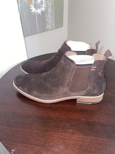 H&M Suede Chelsea Boots Brown chestnut Mens Shoes size 9us 43.5 eur dress shoe - Picture 2 of 4