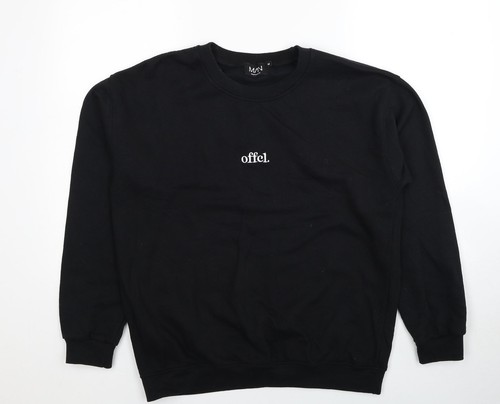 Boohoo Mens Black Cotton Blend Sweatshirt Size M