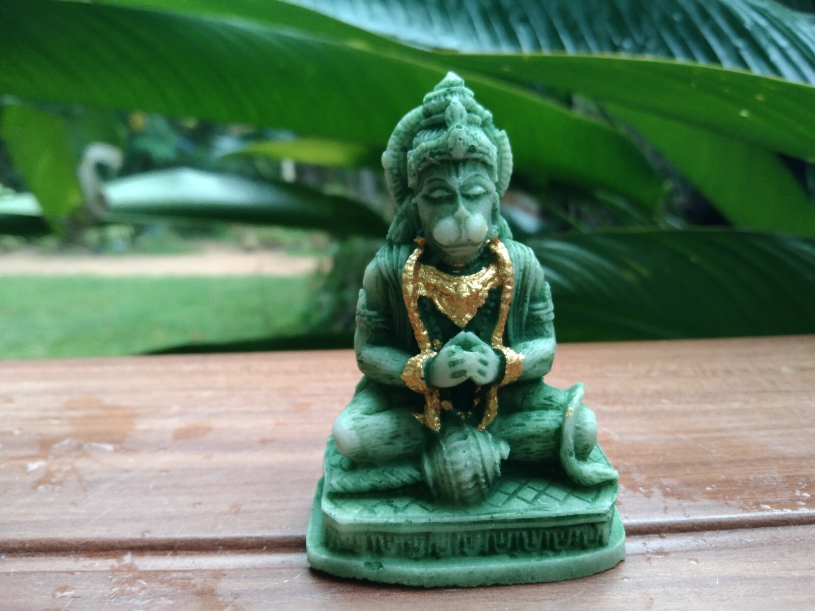 Lord hanuman green gold statue gift sculpture hindu god figurine hanumantha... eBay
