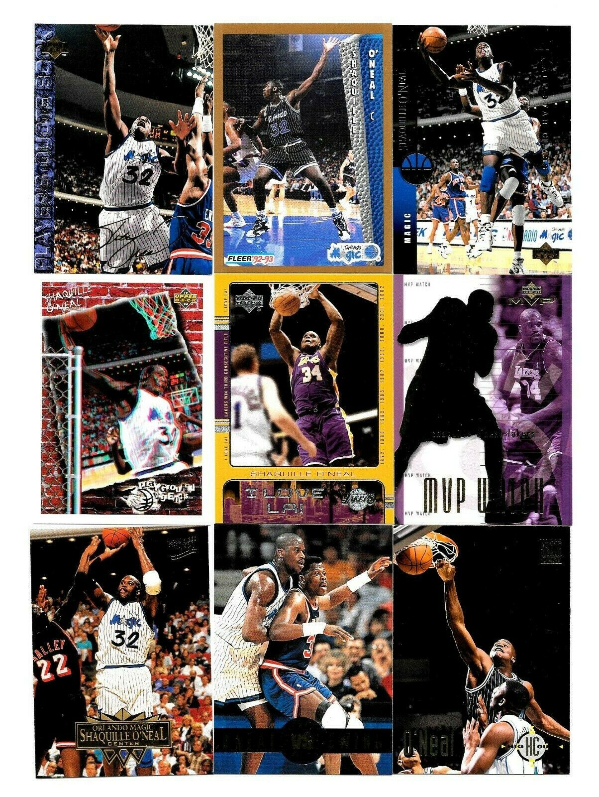 много карт Shaquille O'Neal 9 dif