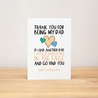 Father's Day Card, Funny, Thank you for being my Dad, punch him in the face