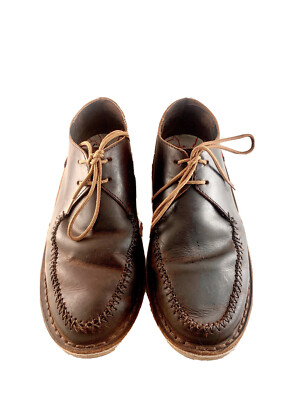 Oliberte Moc-Toe Boots Brown Leather Mens Size 7 Hand Made  display picture 1