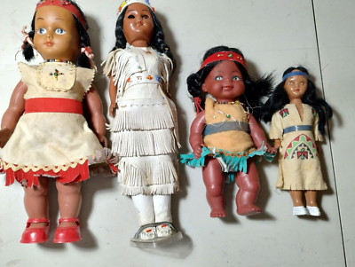 4 Vintage Indianer Indianer Puppen Knickerbocker