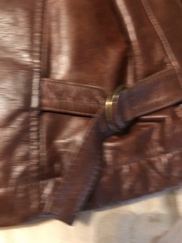 Vintage orange braune schwere M Julian Wilsons Lederjacke mit Reißverschluss Gr. XL - Bild 5 von 10