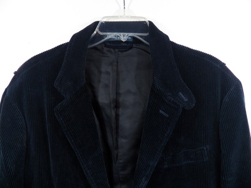 POLO RALPH LAUREN MENS LARGE CORDUROY BLAZER JACKET BLUE COTTON THICK HEAVY RARE - Picture 2 of 8