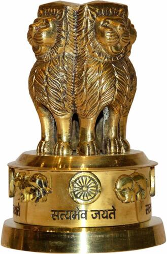 Brass Ashoka Pillar Ashok Stambh National Emblem Four Lions Showpiece Gift  Item | eBay