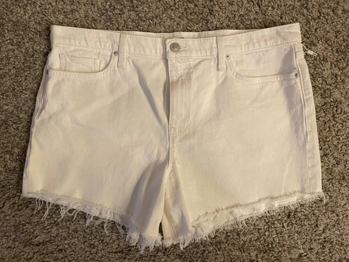 NWT $135 Hudson Jeans Gemma Mid Rise Cut Off Shorts White 34
