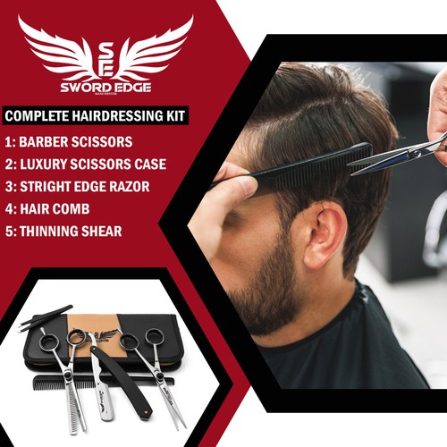Juego de tijeras de corte de pelo para peluquería profesional - Imagen 4 de 8