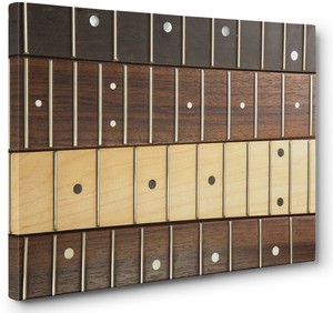 Canvas Old Guitar Fretboard Abstract Canvas Wall Art Print a1 a2 Brown