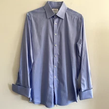 Charles Tyrwhitt Non Iron Slim Fit 16/35" Blue Button Up Shirt French Cuff