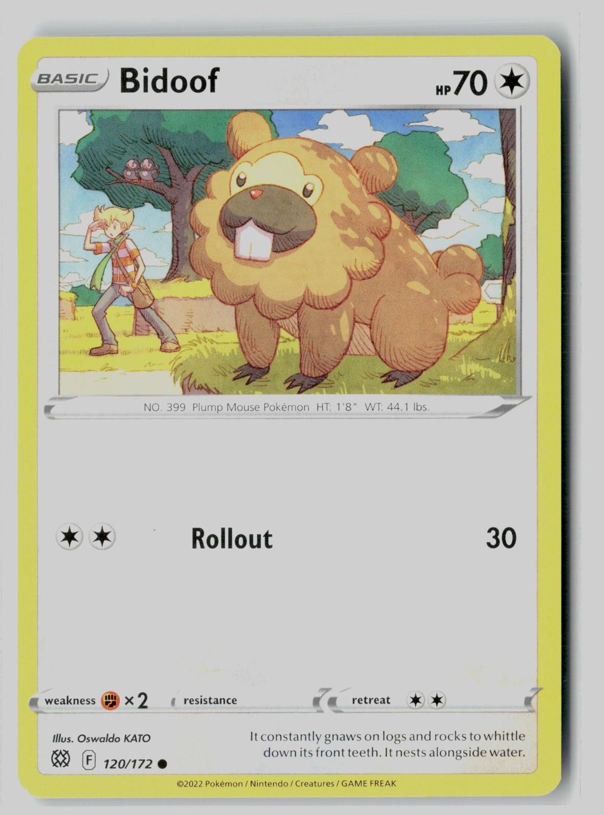 Bidoof 120/172 Common Brilliant Stars Pokemon NM