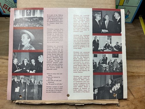 Folleto Iglesia 1962 Methodist World Service Christian’s Are Concerned NC B57 - Imagen 2 de 2