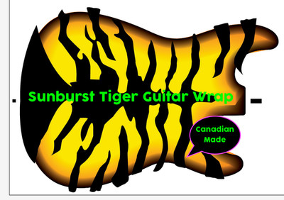 Tiger Stripe Guitar Wrap SunBurst  Lynch  Style. Free knifeless tape. 