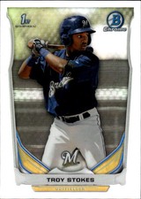 2014 Bowman Draft Troy Stokes #CDP111 Chrome Refractors Milwaukee Brewers 16N