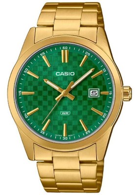 Casio MTPVD03G-3A Men's Classic Gold Tone MTP-VD03G Green Dial Steel Watch