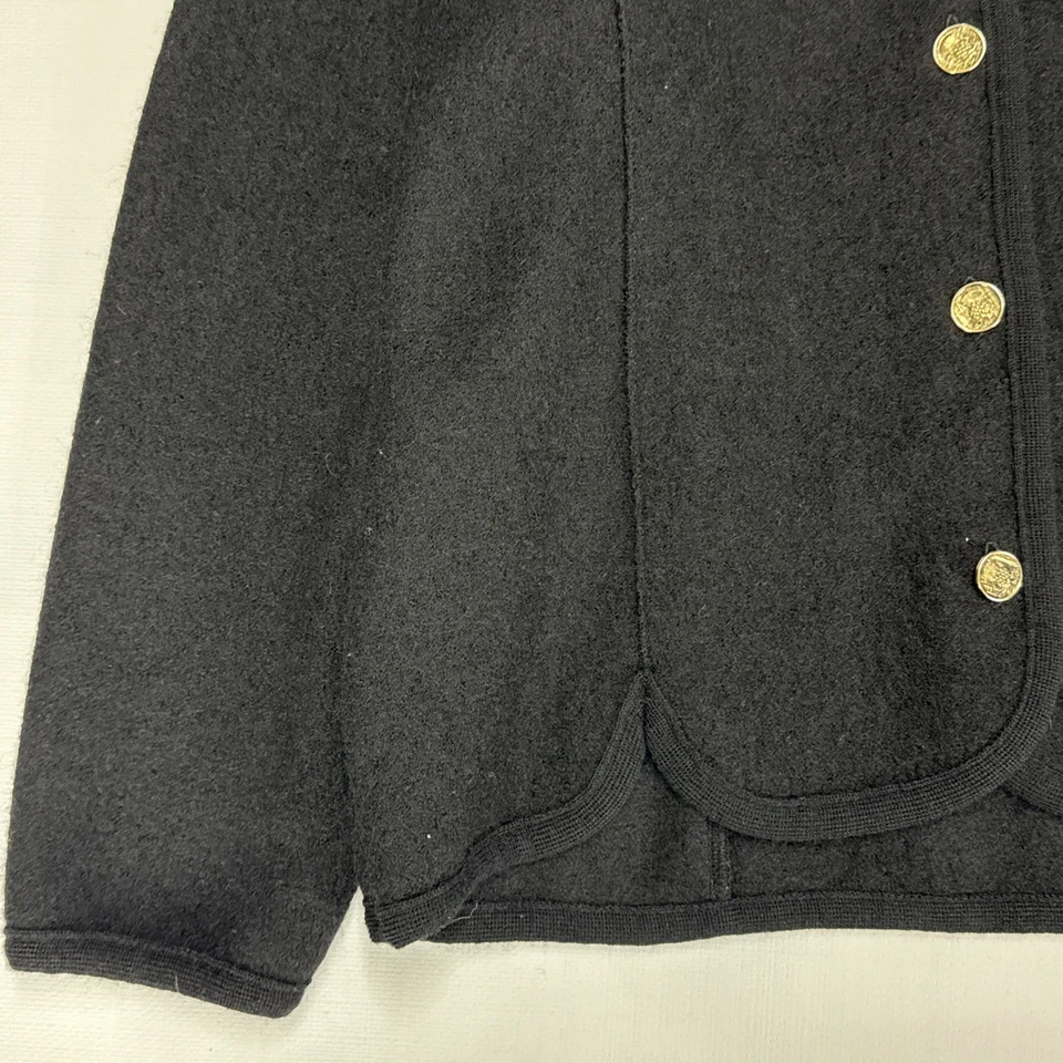 Chaqueta De Colección ROBERT MACKIE Mujer’s Mediana Negra Pura Lana Hecha en Escocia Foto 3 de 4