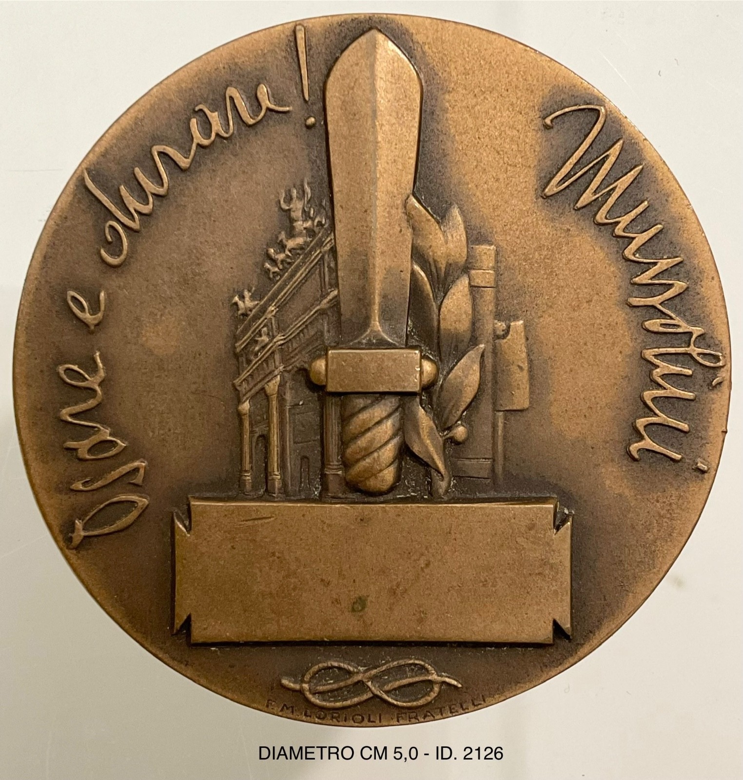 REGIO ESERCITO SCUOLA MILITARE DI MILANO 1803.1859.1935 A.XIV° MEDAGLIA G.MODULO