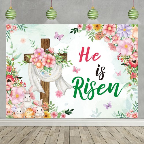 Easter He is Risen Backdrop Religious Jesus Resurrection Photography Backgrou... - Picture 8 of 8