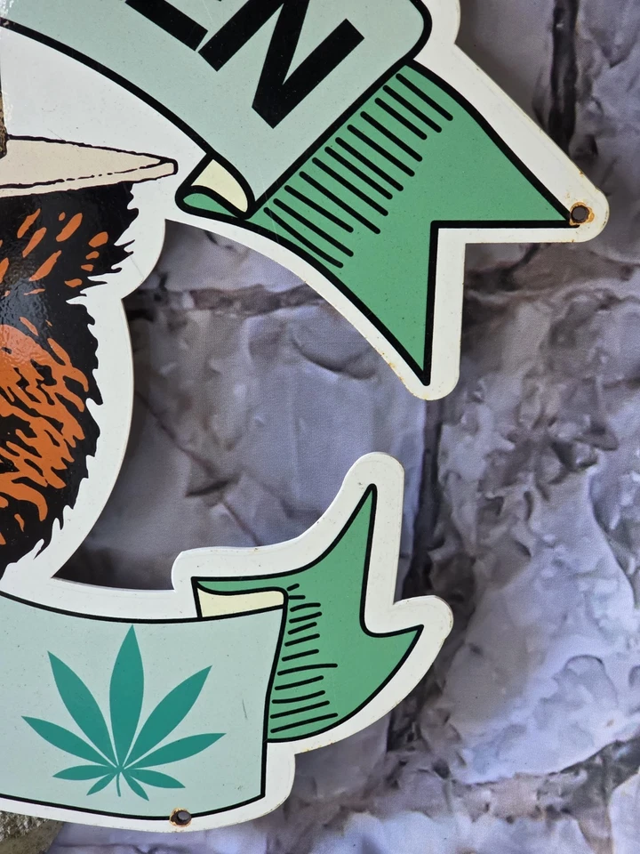 GRANDE PLACA DE PORCELANA VINTAGE ESFUMAÇADA 'KEEP IT GREEN' 24"x18,5" - Imagem 2 de 4