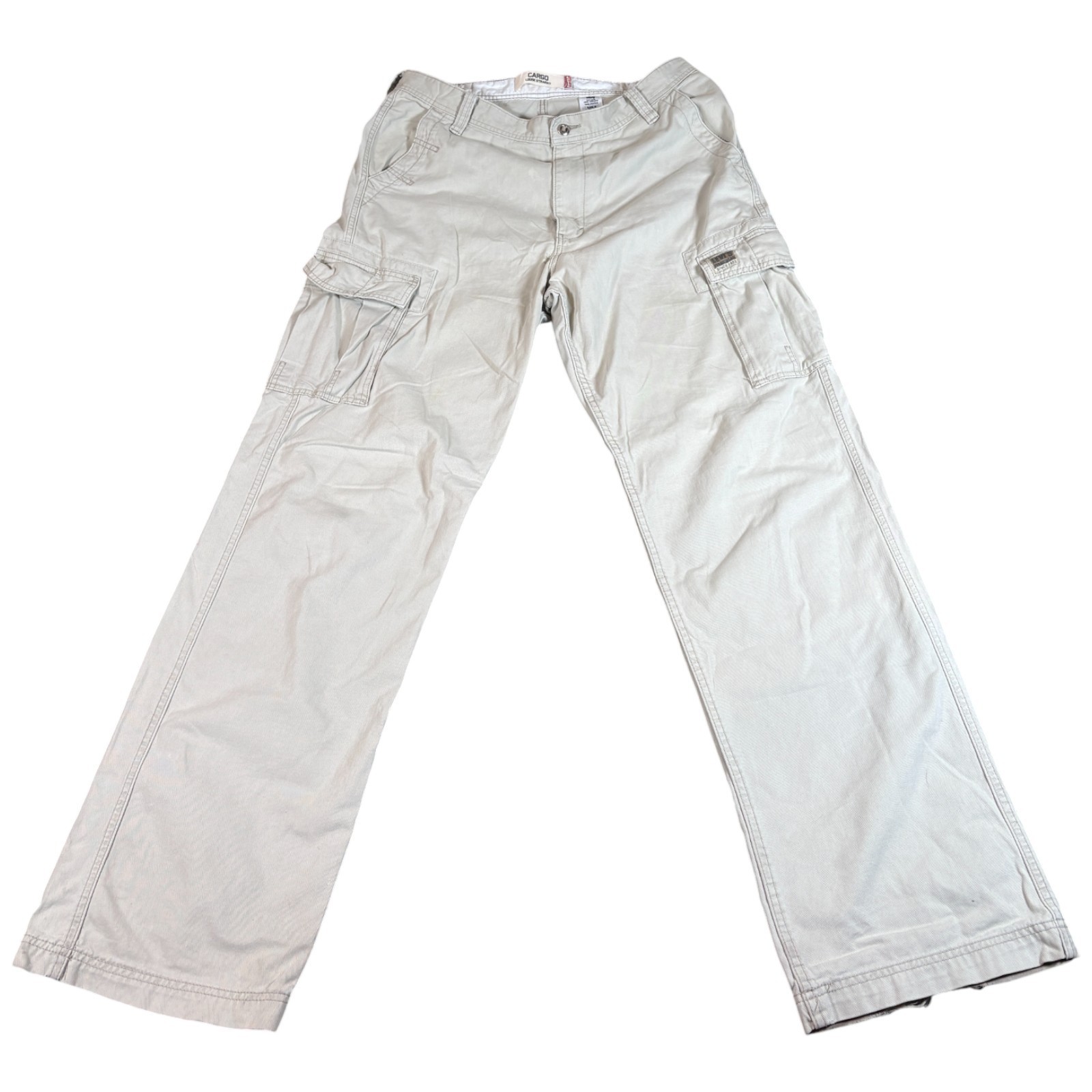 Men 36x36 (37x35) Beige Logo Stretch
