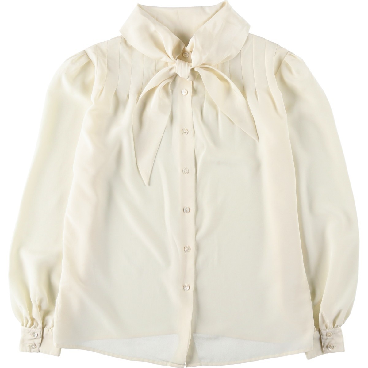 Used Liz Claiborne puff-sleeve long-sleeve bow-tie blouse women's size M equ...