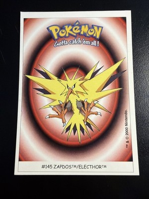 Pokemon Zapdos Dunkin Boomer Vintage Sticker 2000 Nintendo #145