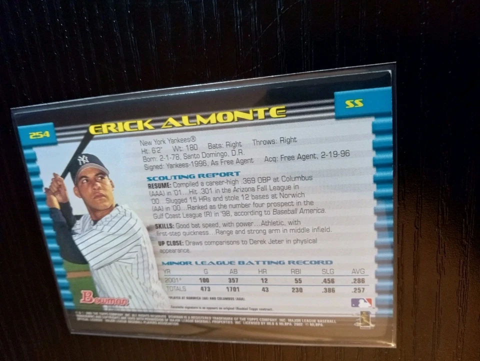 2002 Bowman - Erick Almonte #254 - Image 4 of 4