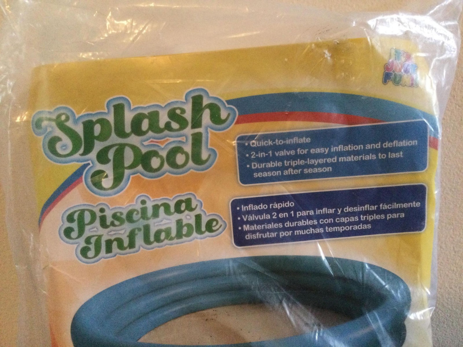 3 RING CIRCULAR SPLASH POOL 47" x 47" x 9.4" BY JUST FUN NEW IN PACKAGE