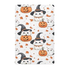 Fitted Crib Sheet for Boys Girls Cute Kawaii Cats Pumpkin Halloween Witch Bab...