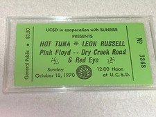 BIGLIETTO PINK FLOYD 1970 AUTENTICO ORIGINALE MAI USATO ROGER WATER DAVID GILMOUR 