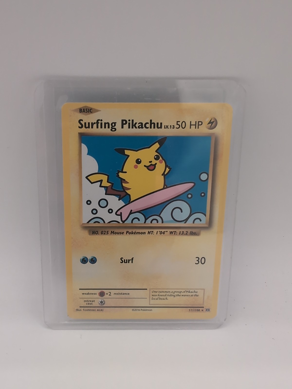 Surfing Pikachu 111/108 Secret Rare - XY Evolutions - Pokemon Card 2016 NM Holo