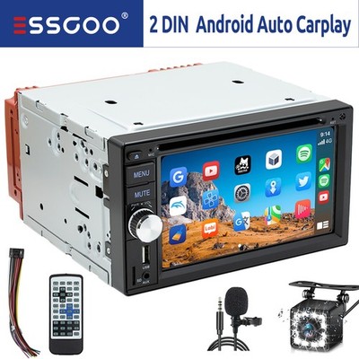 Doppel 2 DIN Carplay Autoradio Android Auto CD DVD AM Bluetooth 5.0 TF RDS 3 USB