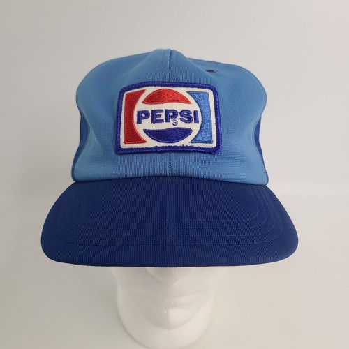 Vintage Pepsi Two-Tone Blue Snapback Employee Delivery Man Trucker Hat Cap