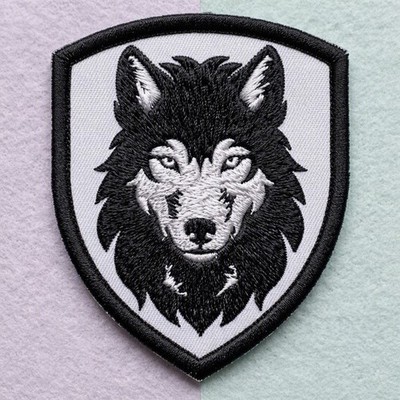 Wolf Shield Embroidered Patch Iron On Viking Crest Badge Sew On Medieval Jacket