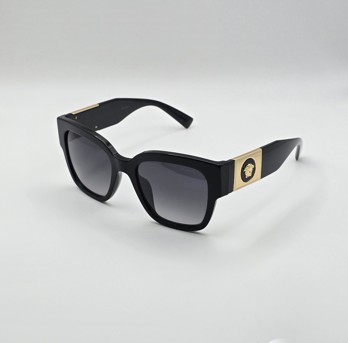 Versace Black Gradient Lens Sunglasses Versace Sunglasses Aviator 2159-B Black , Gold Grey Gradient  main image 3
