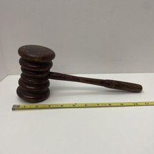 Vintage Wooden Gavel Wood Judge Auctioneer Mallet 11  Meeting Hammer
