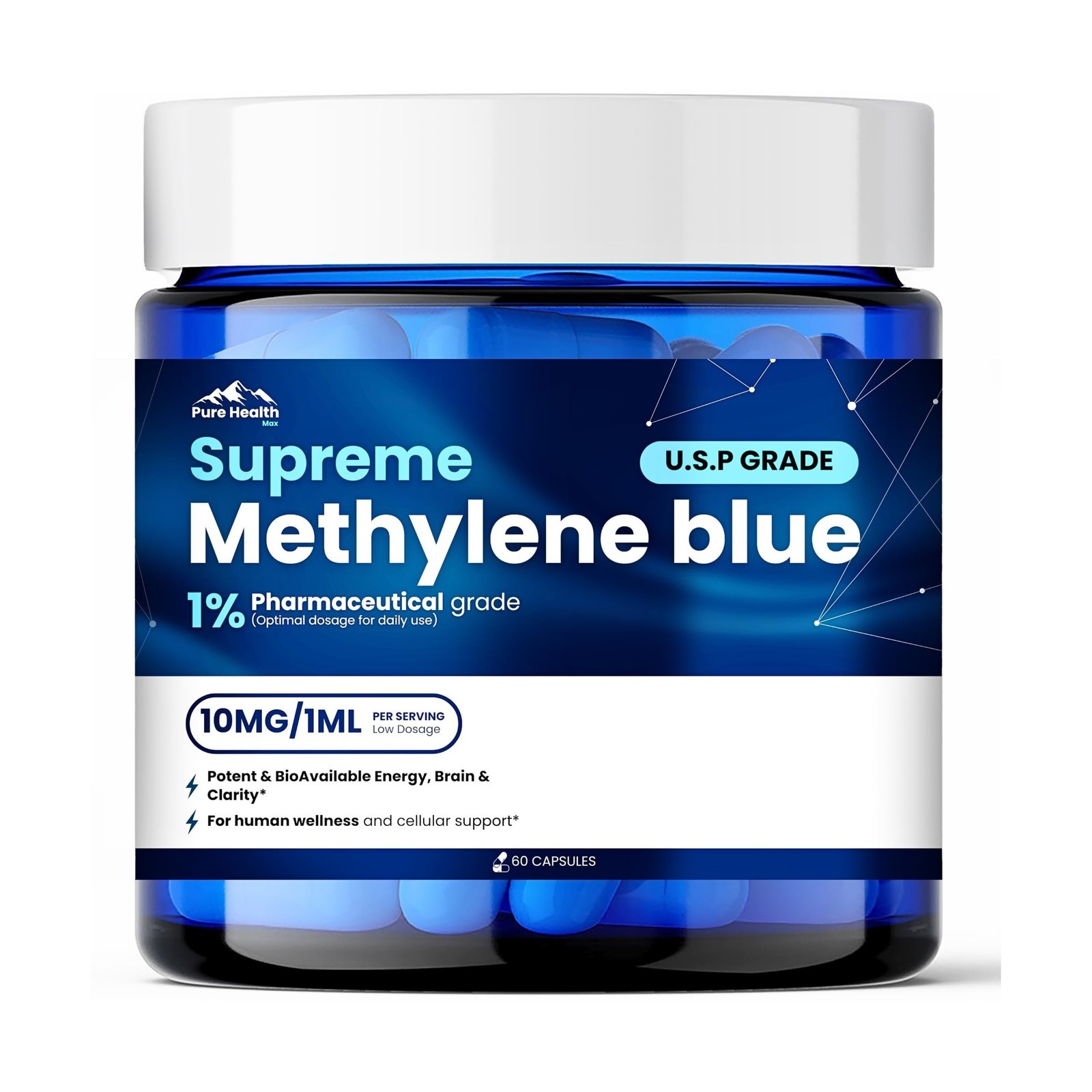 Supreme Methylene Blue Capsules - Pharmaceutical grade Supplement for humans ...
