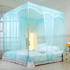 Queen Canopy Bed Curtains - 4 Corner Canopy for Beds, Bed Canopy for Girls Adu..