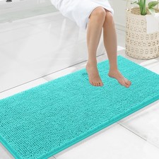 Smiry Luxury Chenille Bathroom Rugs 47x20, Extra Soft 47'' X 20'', Turquoise